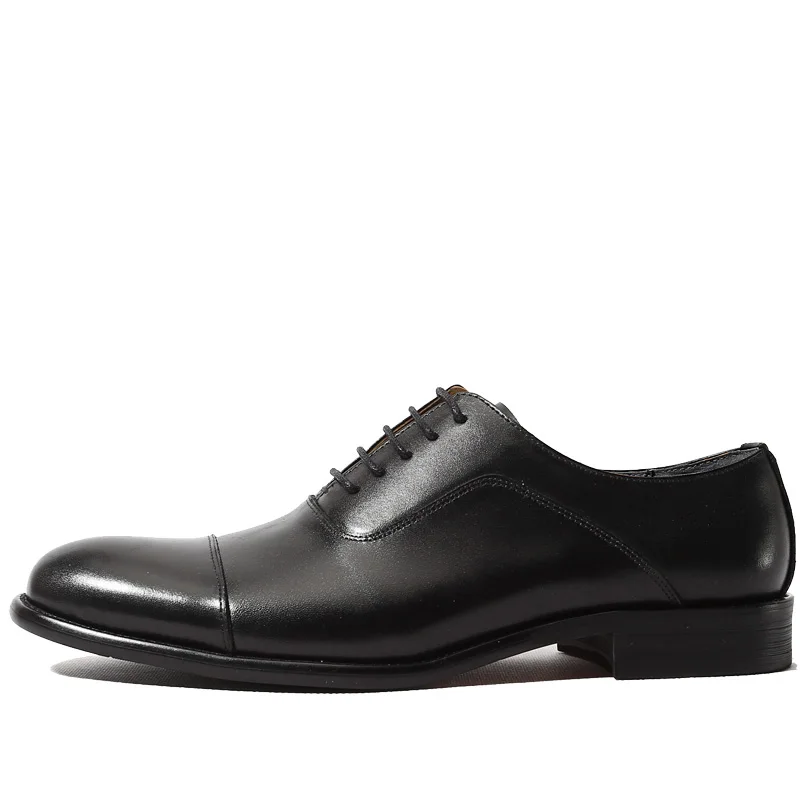 Мужские деловые туфли в британском стиле в итальянском стиле, мужские туфли-оксфорды на плоской подошве со шнуровкой, Мужские модельные туфли из натуральной кожи