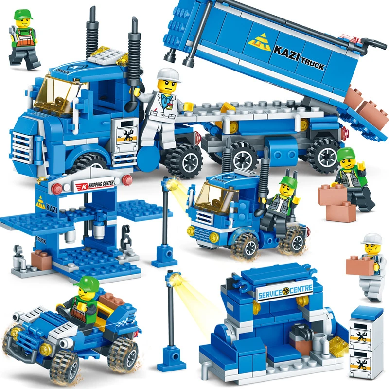 

New 318pcs 4 IN 1 Urban Freight City Truck Legoings Model Building Blocks Toy Bricks Educational Building Toys for Children