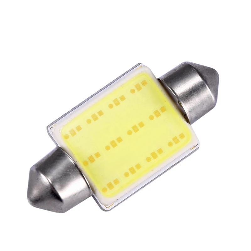 

10Pcs Car LED Bulb 36mm 12V 3W COB Festoon Dome Map Interior Light Automobiles Side/License Plate Light-emitting Diode Lamp