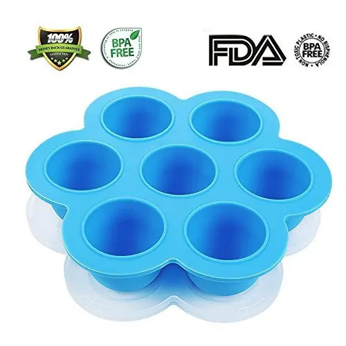 Recod Silicone Egg Bites Molds for Instant Pot Accessories,Food Freezer Trays Ice Cube Trays Silicone Food Storage Containers with Lid