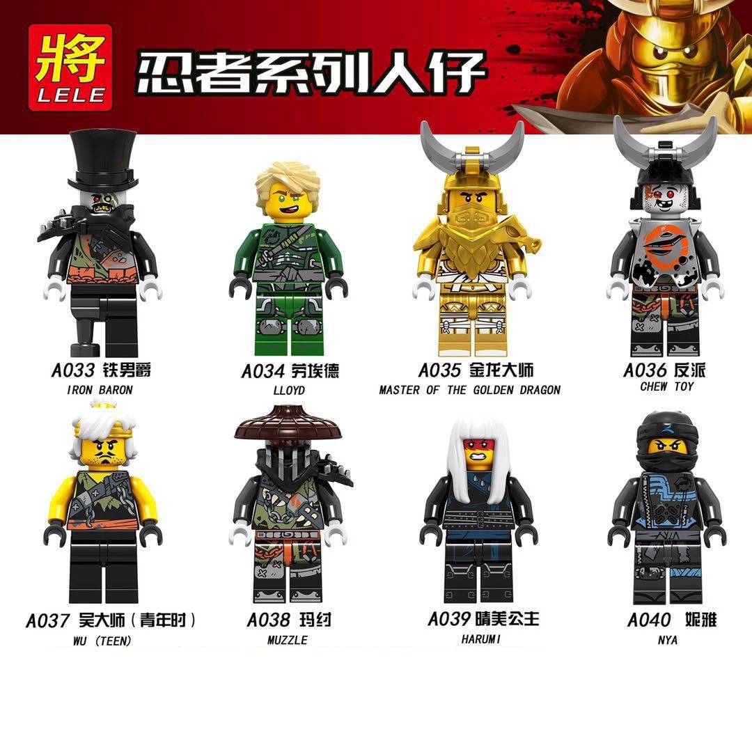 

Legoing Ninjagoing Movie Lloyd Iron Baron Kai Jay Cole Zane Nya Building Blocks Toys for Children Compatible Legoings Weapon Kid