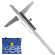 Discount! Depth Vernier Caliper 8″ 0-200mm/0.02 Metric Gauge Micrometer Carbon Steel Measuring Tools