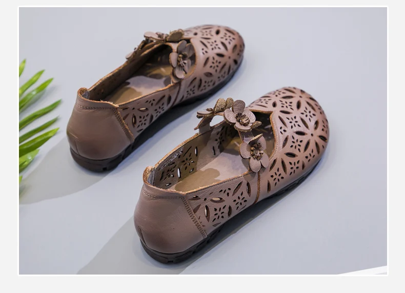 Г., новые женские сандалии с цветами сандалии на плоской подошве из натуральной кожи женские тонкие туфли на мягкой подошве в стиле ретро Летняя женская обувь на плоской подошве