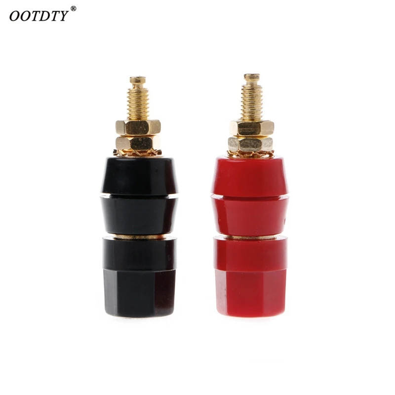 

OOTDTY 1 pair (black + red) Terminals Connector Red Black Speaker Amplifier Terminal Binding Post Banana Plug Jack