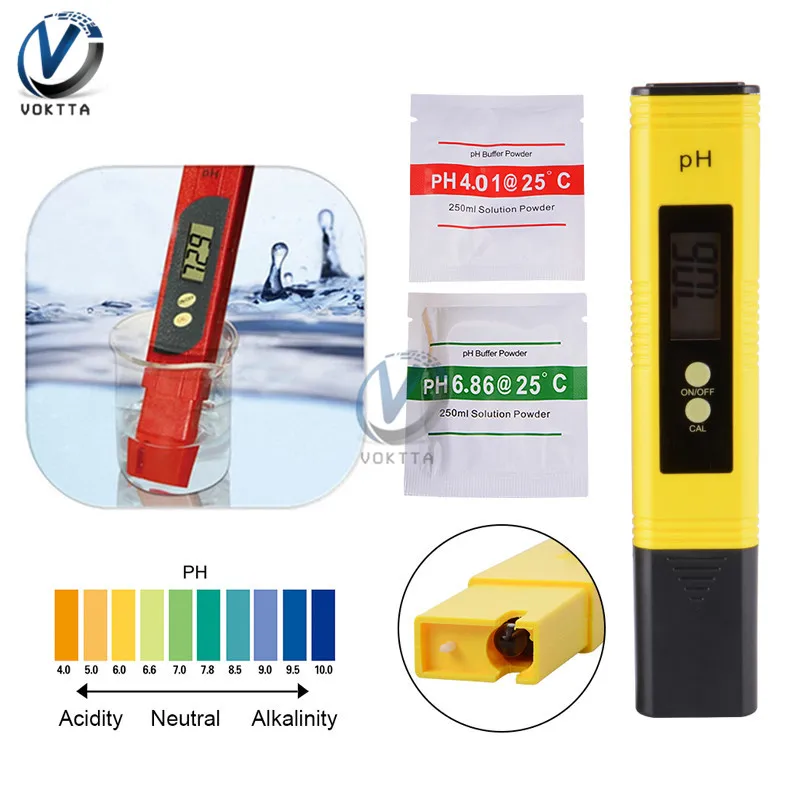 

New Protable LCD Digital PH Meter Pen of Tester accuracy 0.01 Aquarium Pool Water Wine Urine automatic calibration Test Tool