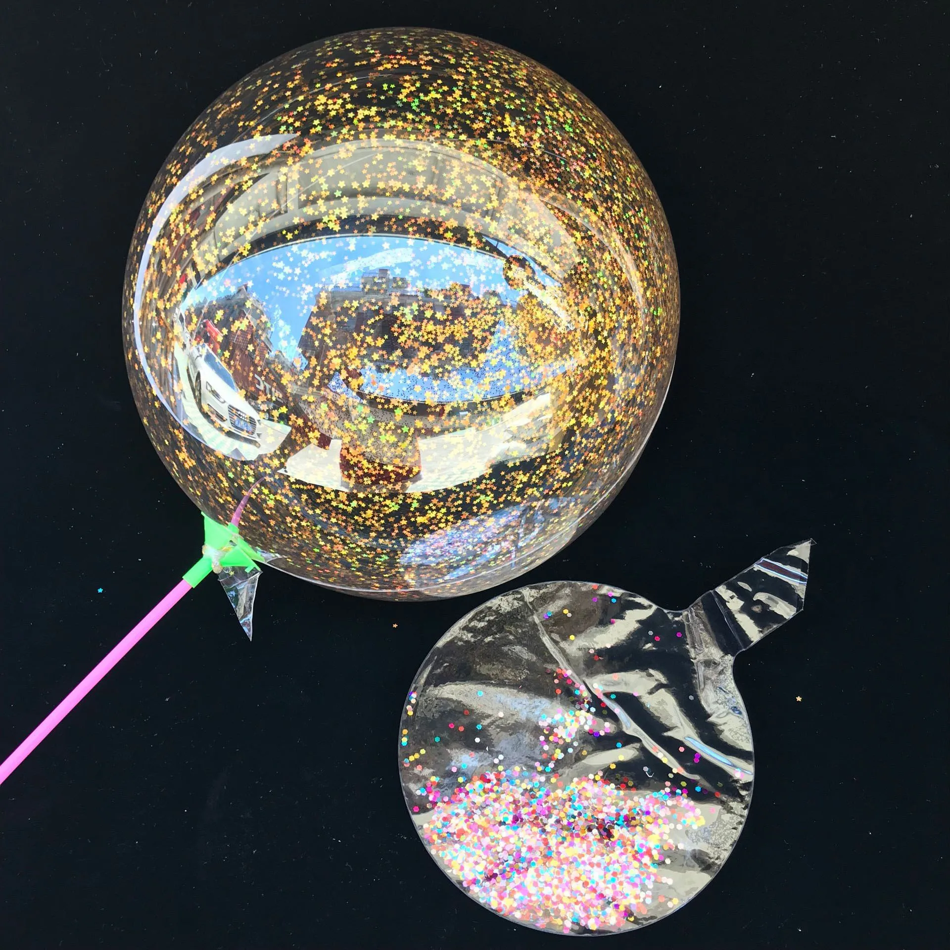

18inch PVC transparent Bobo Balloon with Shiny Star Foil Confetti Fillers Birthday Party Decorations Adults Wedding Decor Balls