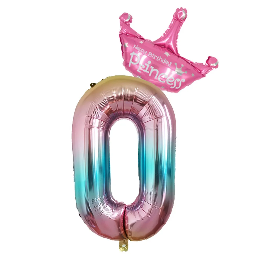 Радужные алюминиевые воздушные шары из фольги в виде цифр 0-9 день рождения Юбилей вечерние декоративный Глобус детские фигурки воздушный шар поставки
