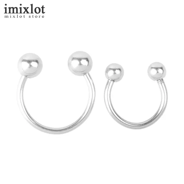 10pcs Lot Ball Head Horseshoe Piercing Womens Mens Nose Septum Ring 10pcs Lot Ball Head Horseshoe Piercing Womens Mens Nose Septum Ring Lip Eyebrow Rings