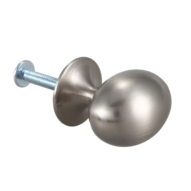 

12X Brushed Nickel 30Mm Oval Door Knobs - Kitchen Cabinet/Drawer/Cupboard Handle Pulls
