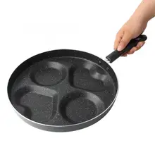 28 см с антипригарным окрытием 4-в-1 многофункциональный яйца Ham блин фритюрница с двумя решетками сердце-образный сковорода для омлета высокого качества