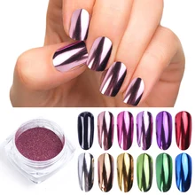 13 шт. хромированная Серебристая Роза Золотая зеркальная пудра для ногтей с пигментной пылью голографическая блестящая полировка для украшения ногтей JIC/ASX