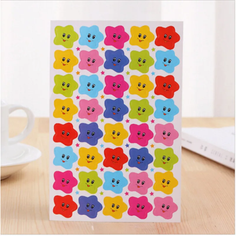 

10Pcs 400 Smile Stars Decal School Children Kids Teacher Label Reward Cute Sticker for DIY Scrapbook Decor School Supplies