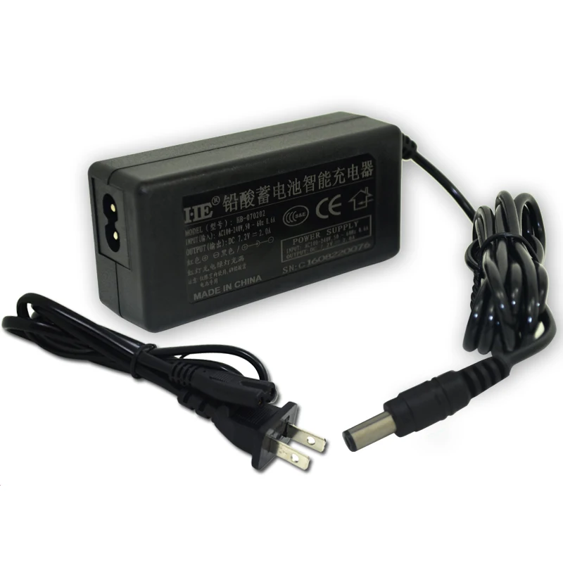 

EU/US 6V Smart Charger For AGM GEL Lead Acid Battery 4ah 4.5ah 7ah 12ah 20ah DC7.2V 2A 5.5X2.1mm Output With LED Indicator