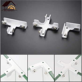 

Myhomera 2Pcs Glass Clamps Shelves Holder 2-4 Ways For 6mm 10mm 12mm Thick Glass Clips Corner Bracket Clamp Showcase Aluminum