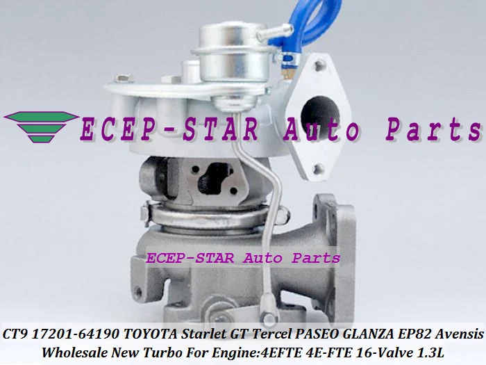 CT9 17201-64190 Turbo Turbocharger For TOYOTA Starlet GT Tercel PASEO GLANZA EP82 Avensis 4EFTE 4E-FTE 16-Valve 1.3L (1)