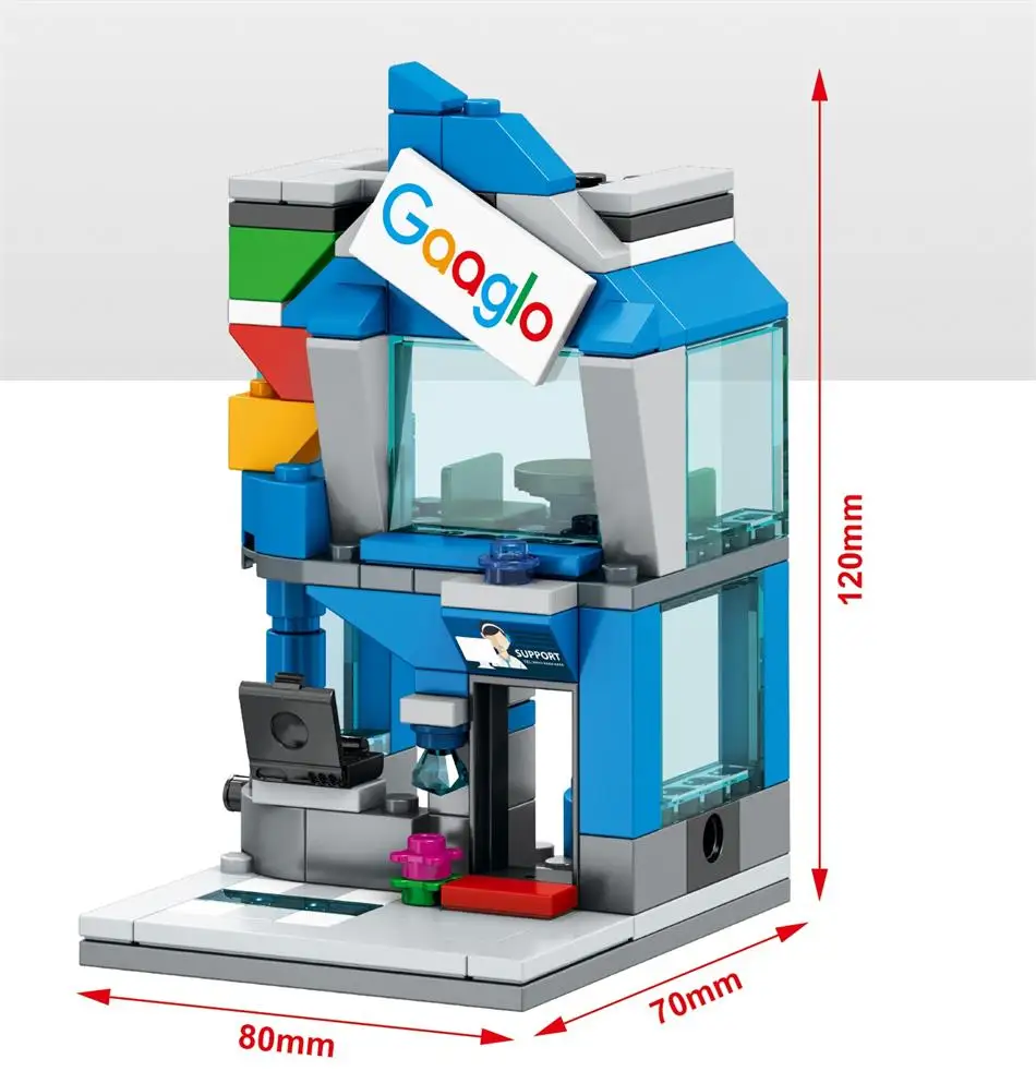 Блоки sembo Smal магазин модель пластиковая игрушка-конструктор мини уличный магазин тортов магазин напитков Развивающие детские игрушки для детей, подарки - Цвет: SD6082 Google