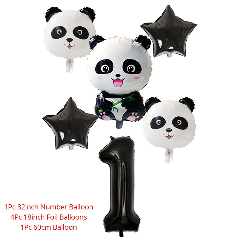Вечерние Panda тема вечерние скатерти для детей Дети Вечеринка ребенок душ День рождения украшения вечерние сувениры - Цвет: 6pcs Ballon