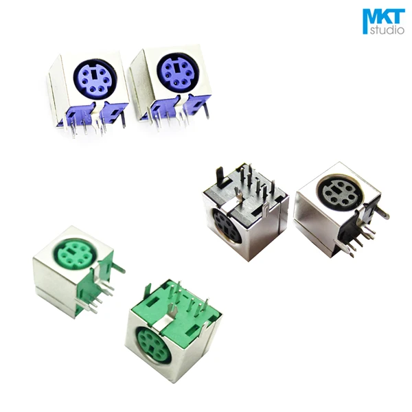 

10Pcs Sample Black/Green/Purple 6 Pins PS/2 PS 2 Female Socket Jack Connector On PCB