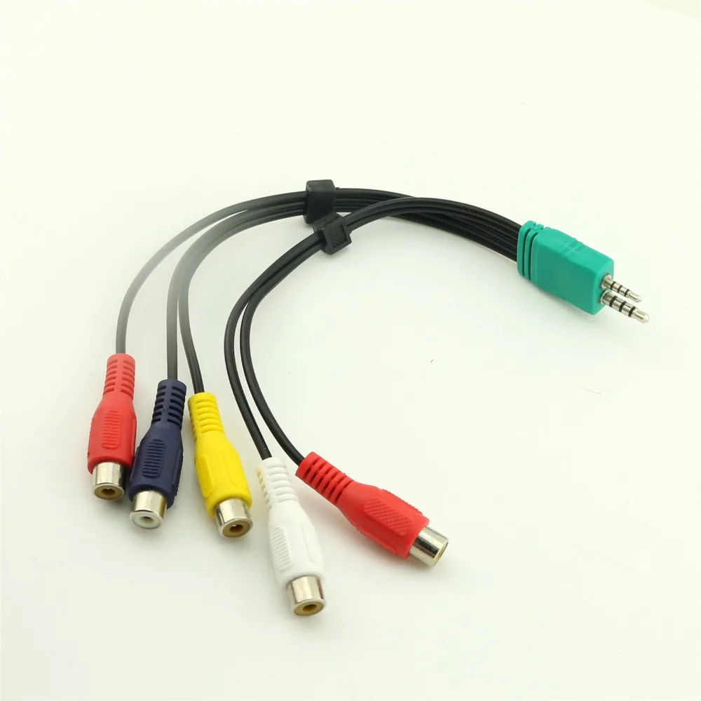 1pc 3.5mm + 2.5mm to 5RCA Audio Video AV Component Adapter ... 3 5mm 1 8 jack wiring 