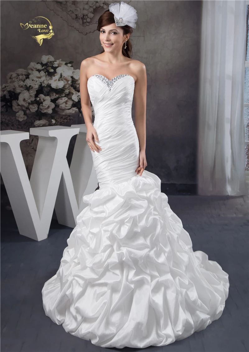 

Jeanne Love Mermaid Wedding Dresses Taffeta Vintage Wedding Dress 2019 Robe De Mariage JLOV75978 Vestido De Noiva Trouwjurk