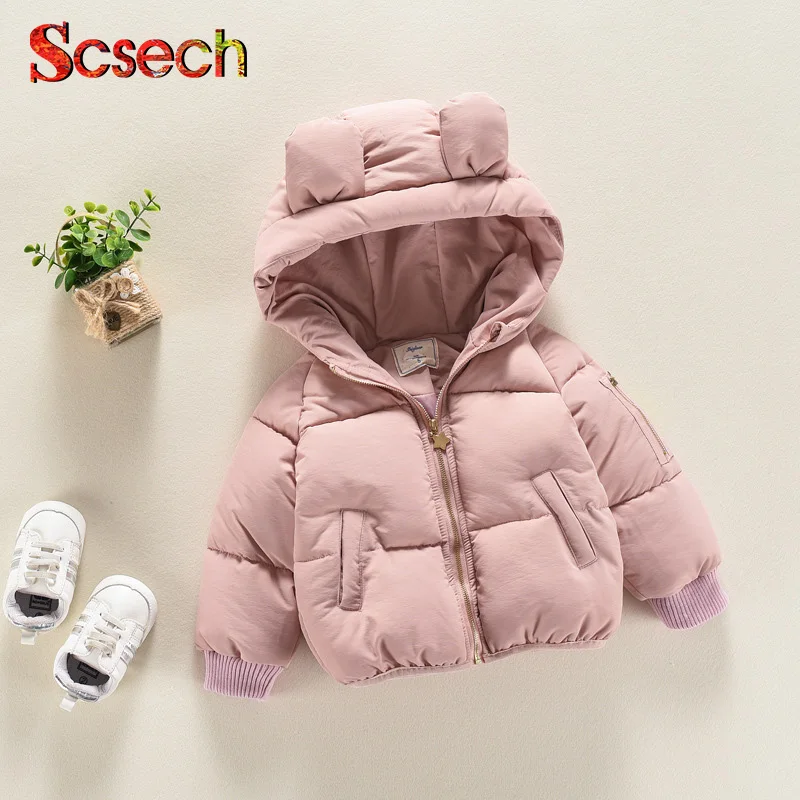 

Baby Girls Jackets Smile Autumn Winter New Fashion Jacket Kids Warm Hooded Children Outerwear Coat For Boys Girls Clothes SSC38
