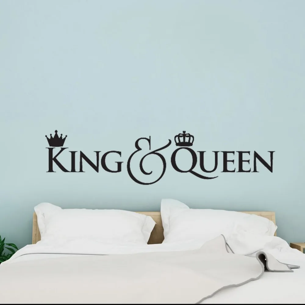 Headboard Diy Vinyl Wall Decals King And Queen Crown Wall Decor