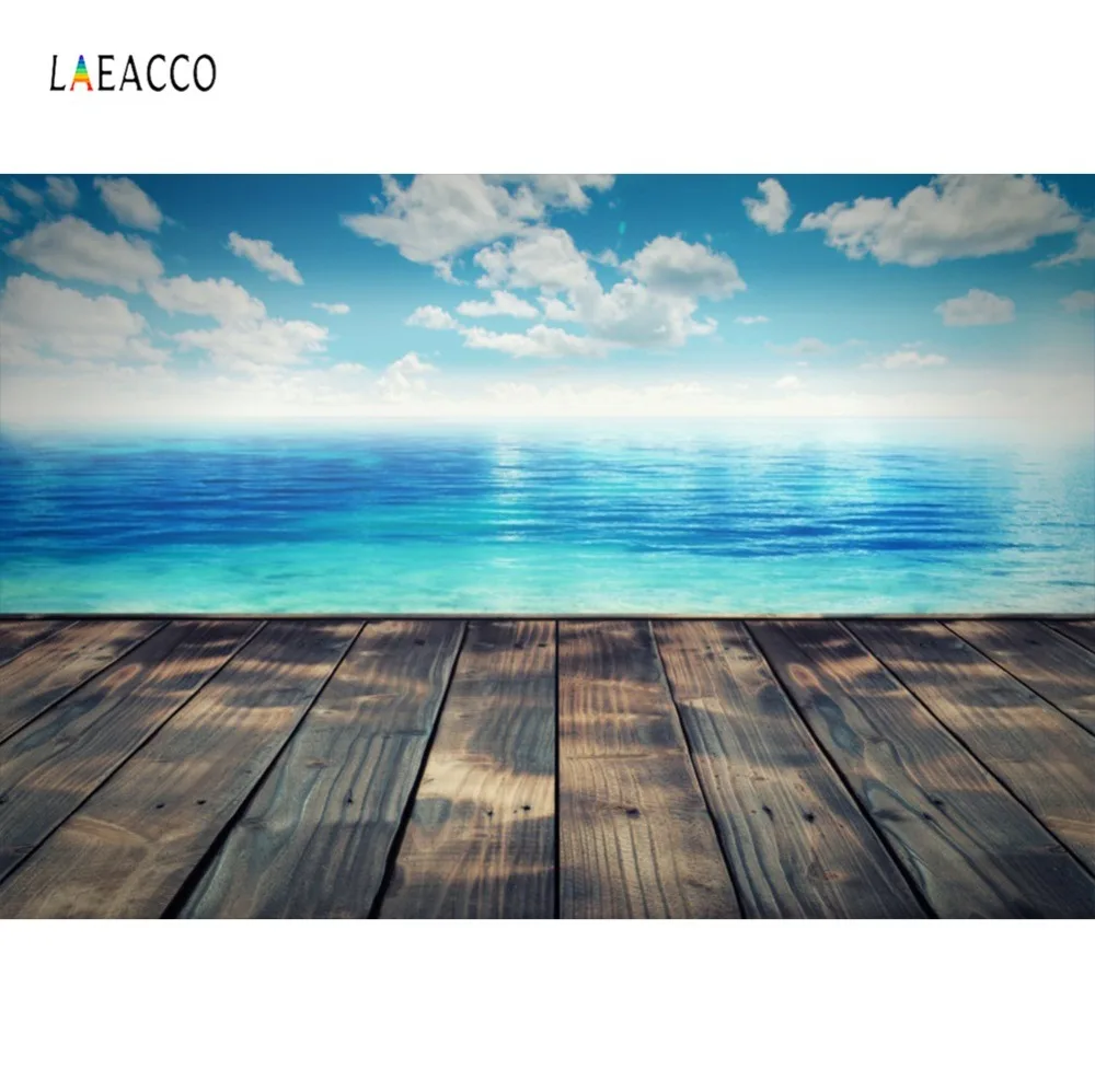 

Summer Sea Wooden Floor Sky Cloudy Baby Newborn Doll Pet Portrait Photography Backdrops Photo Backgrounds Photocall Photo Studio