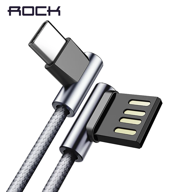 Double L Flexible Metal USB Type C Cable,ROCK 5V2A USB Type C Fast