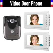 Wired 7 Inch 2PCS Monitor Video Intercom Door Phone Doorbell System IR Night Vision 900TVL Camera Video Doorphone 2-monitor