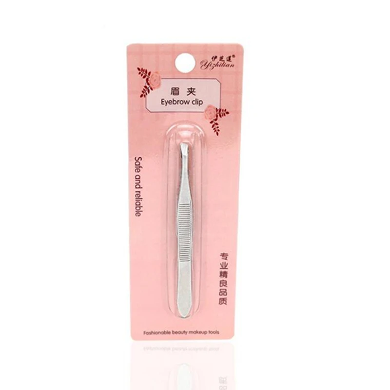 1pcs fashion Women Eyebrow Clip non-slip Applied Shaping Makeup Tools Stainless steel brow pliers Cosmetics Tools for Eyes - Цвет: Белый