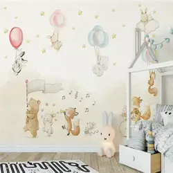 На заказ Дети мультфильм милые животные обои с шариками для стен 3D фрески фото обои для детской комнаты фон домашний декор