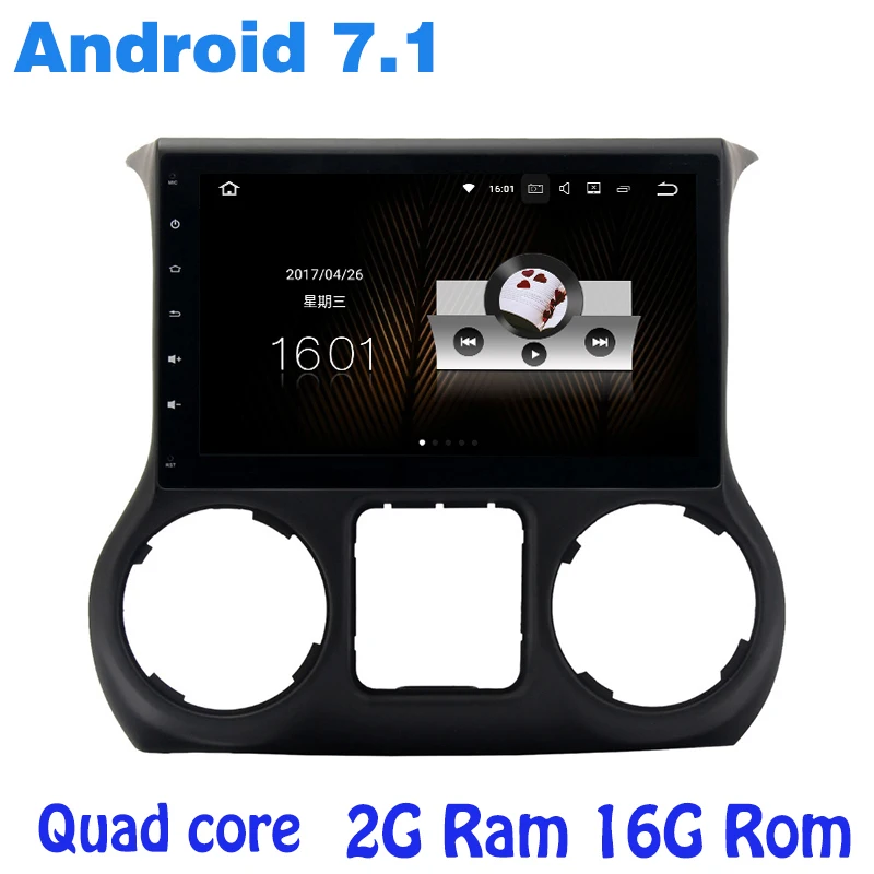 Android 7 1 Quad core car font b radio b font gps for jeep wrangler 2011