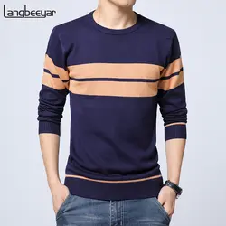2018 новый модный брендовый свитер для мужчин s пуловер с круглым вырезом Slim Fit вязаные Джемперы шерстяной Осень корейский стиль повседневная