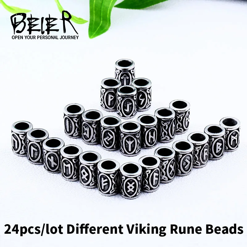 Байер 316L нержавеющая сталь viking Одина 24 шт./лот (полный Set 1pc/стиль * 24) викингов руны