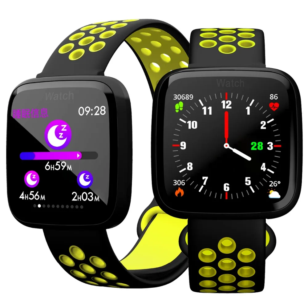 

Men Women Sports Smart Watch Fitness Blood Pressure Square Touch Screen Pedometer Bluetooth Intelligent Smartwatch For Running