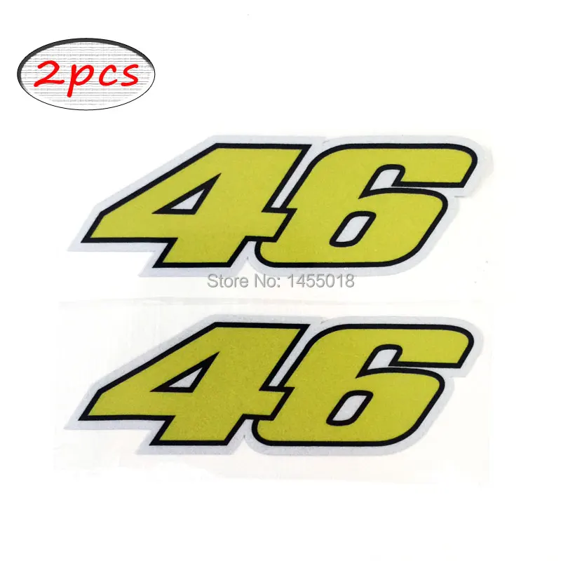 2x NUMBER 46 VELENTINO ROSSI sticker vinyl decal