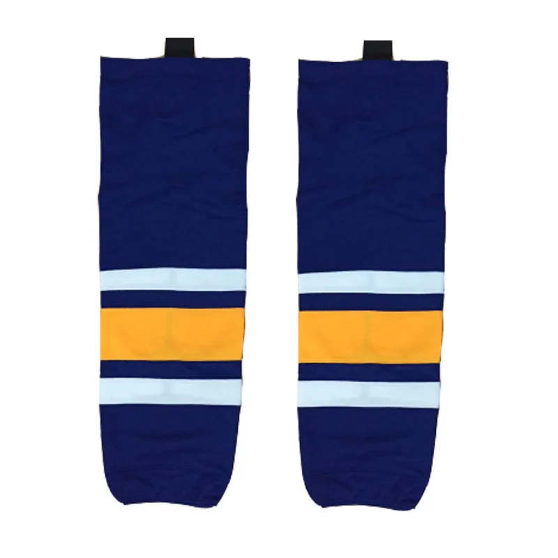 COLDINDOOR 100 Polyester Navy Ice Hockey Socks Cheap Shin Guards W010