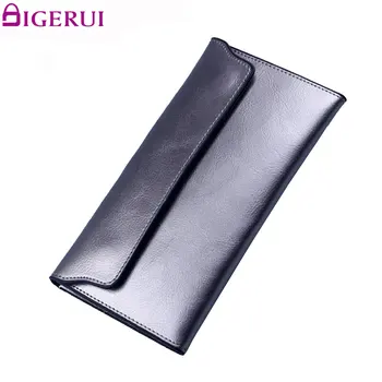 

DIGERUI Women Purse Split Leather Purse High Quality Card Holder Purses Thin Wallet Men Ladies Clutches SC0510