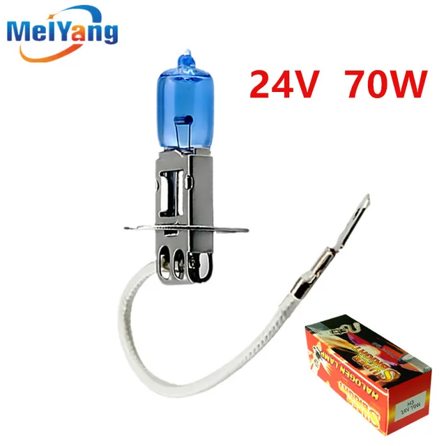 H3 Car Halogen Lamps 24V 70W Super White 5000K Xenon Dark Blue Bulbs Auto HeadLights Quartz Glass Car Light Source parking 1