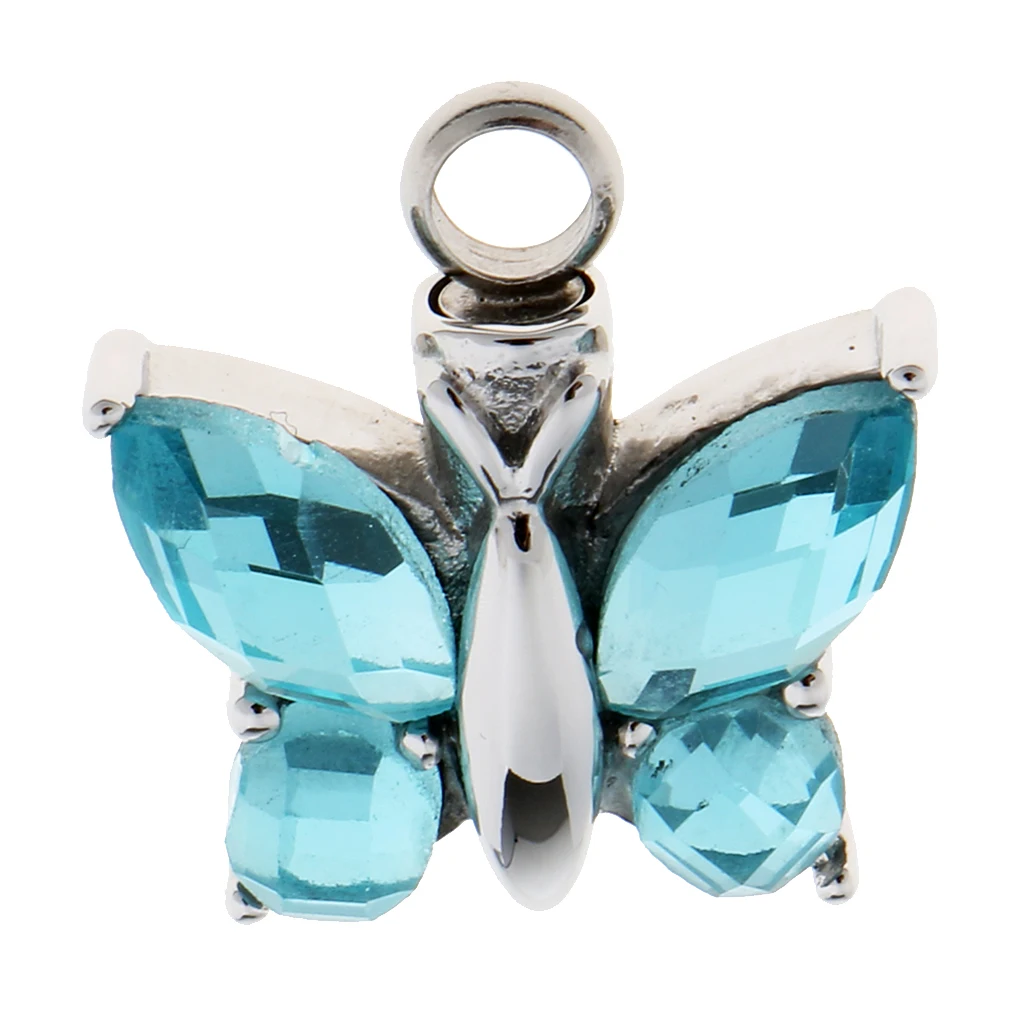 Cremation Urn Pendant for Ashes Crystal Butterfly Pendant Cremation Jewelry