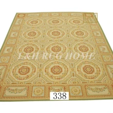 12'x15' Aubusson ковры шерстяные ковры красный дизайн, французский Aubusson ковер, ковер ручной работы, Квадратный Ковер