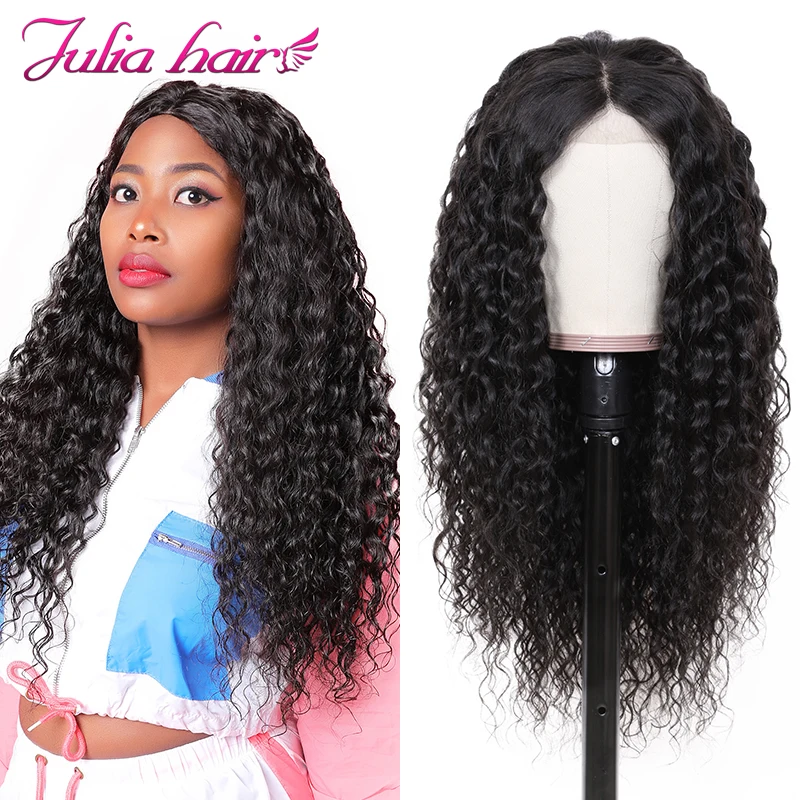 Ali Julia Hair Full Lace Wigs Brazilian Water Wave Human Hair Wig Pre