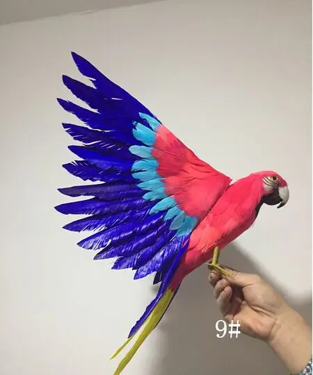 

large 40x60cm foam&feathers red&blue coloured feathers spreading wings parrot bird,handicraft,home garden decoration gift a1827