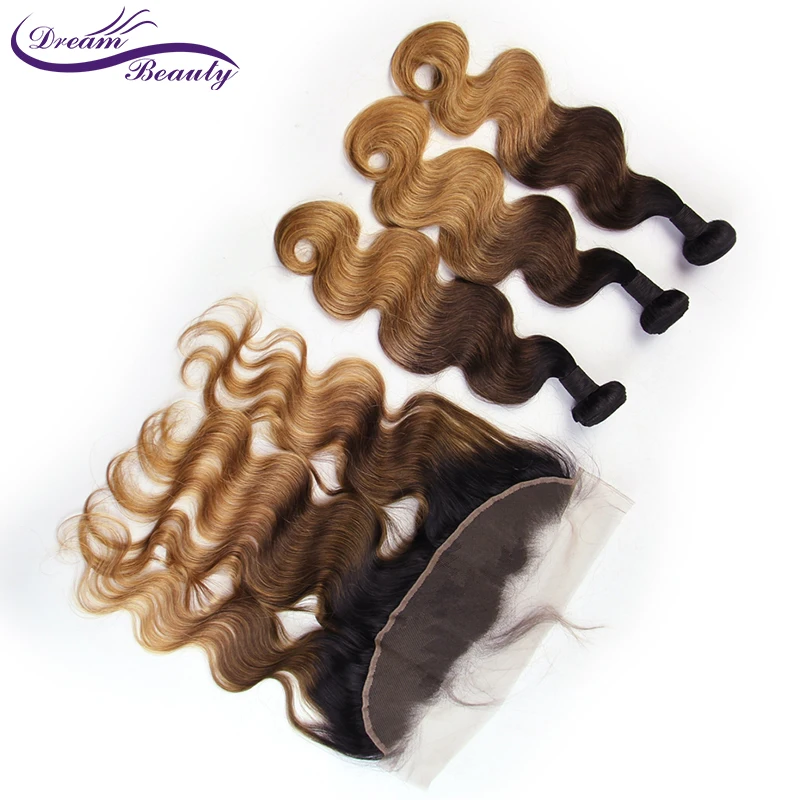 Brazilian Hair Ombre Bundles with Frontal Body Wave Remy Human Hair 1B/4/27 Ombre Bundles with Lace Frontal Closure Dream Beauty Brazilian Hair Ombre Bundles with Frontal Body Wave Remy Human Hair 1B/4/27 Ombre Bundles with Lace Frontal Closure Dream Beauty