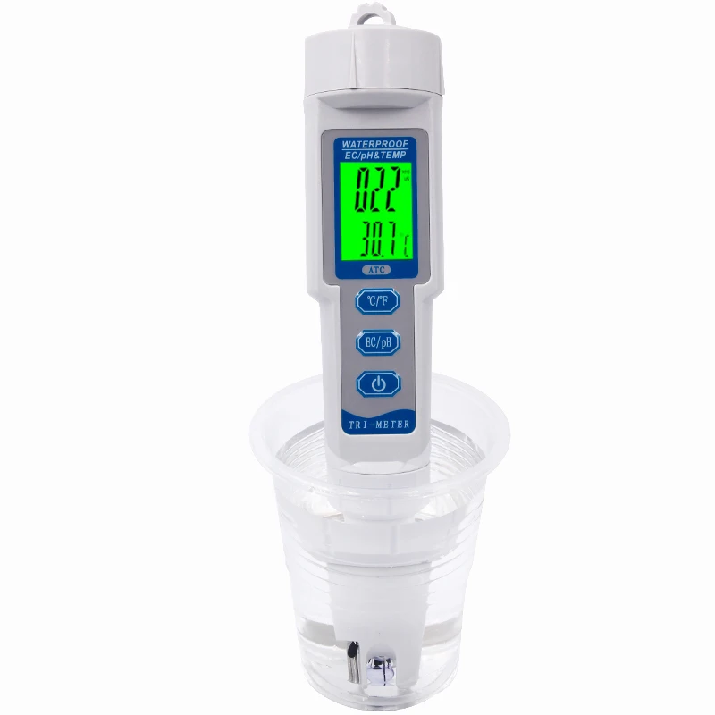 

5pcs/lot Digital pH Meter EC Tester Pocket 0.01 pen type Aquarium Pool Water temperature 3 in 1 Waterproof for swimming pools