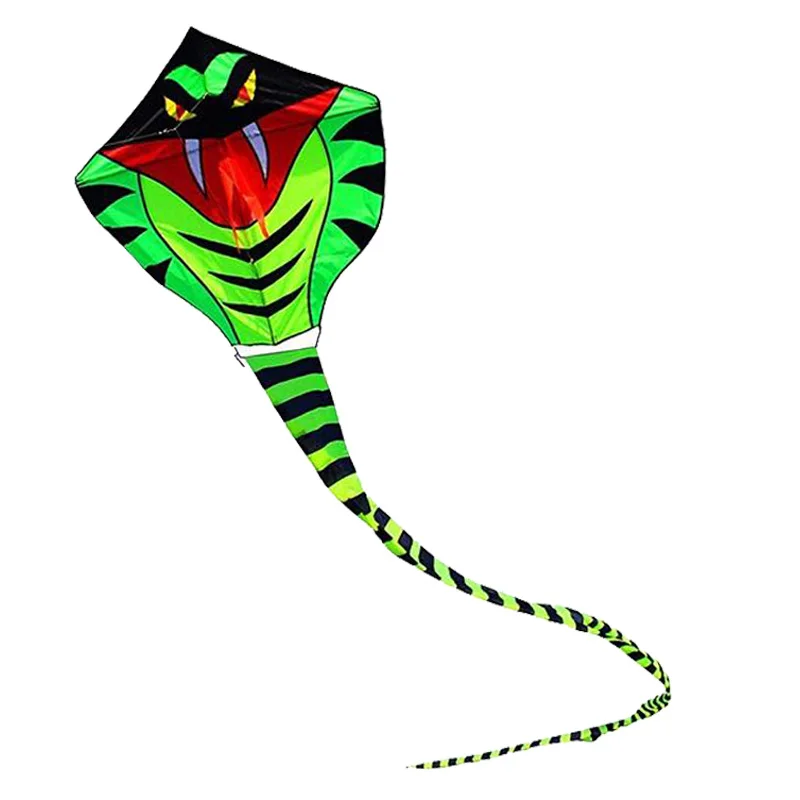 

New High Quality Outdoor Fun Sports 15 m Green Long Snake Kites/Power Cobra Kite With Handle Line Good Flying Toy