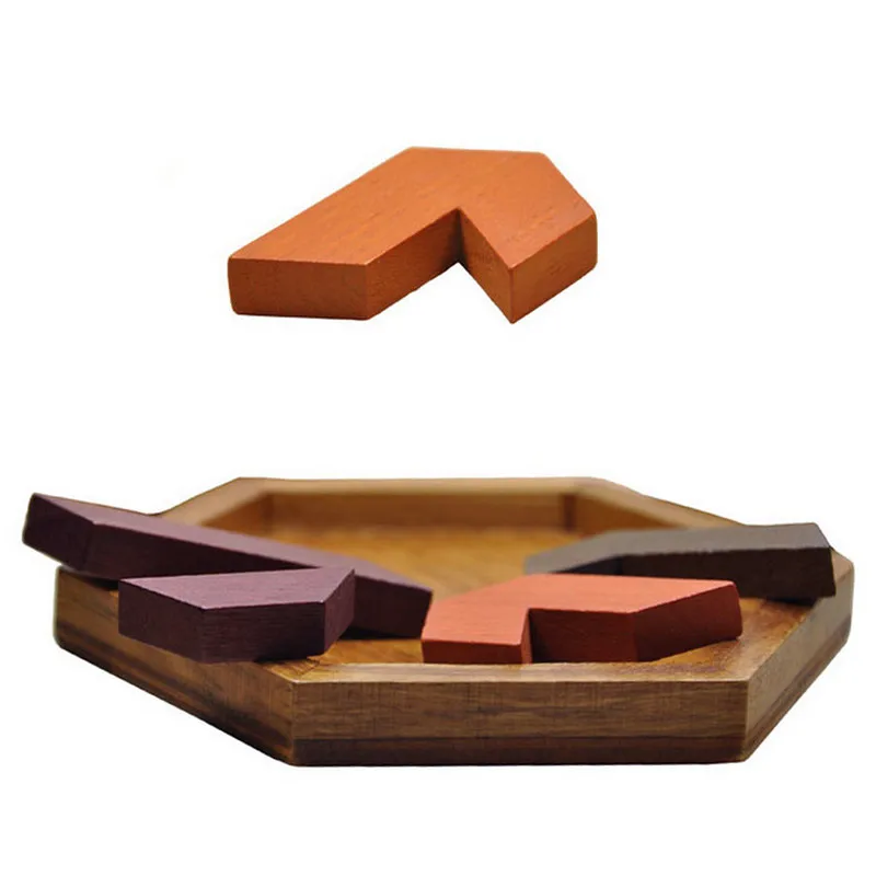 Игрушки Монтессори креативная детская шестиугольная деревянная геометрическая форма головоломки доска образовательная разведка детские игрушки