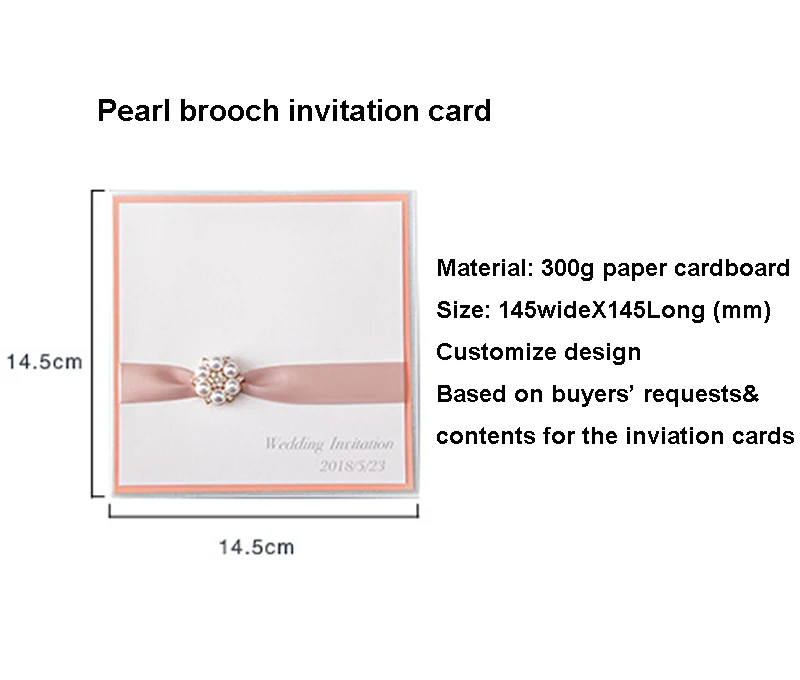  New quality embossed carving paper inviation cards+Rhinestone Brooch loyal invitation letter weddin - 32923283287