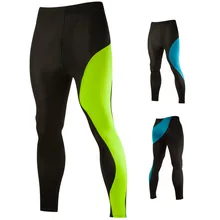 Wade Sea  Men Running Legging Tights Sexy Patchwork Breathable Quick Dry Compression pants Male Trousers Gym Fitness Sports