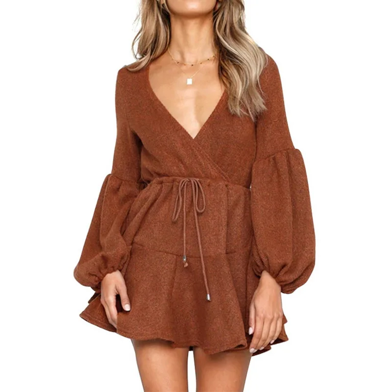 

MONERFFI 2018 Sexy Autumn Knitted Sweater Women Spring Loose Long Sweater Dresses Winter Vestidos Pullovers Warm Female Sweaters